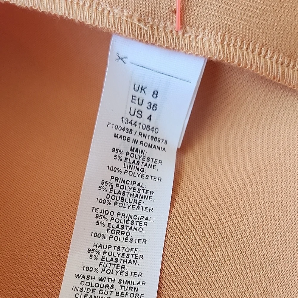 ASOS Pale Peach-Orange Asymmetrical Ruffled One-Shoulder Dress — Size 4, NWT - Picture 8 of 10